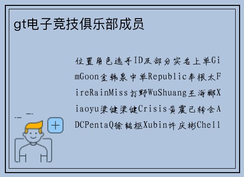 gt电子竞技俱乐部成员